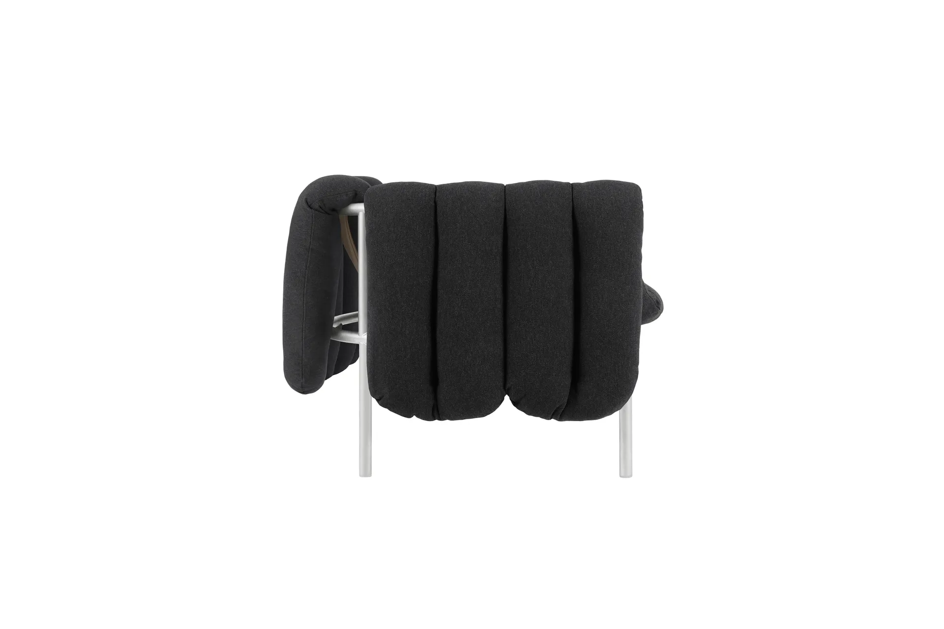 Puffy 2,5-sits soffa 205 cm, Anthracite-rostfritt stål Hem