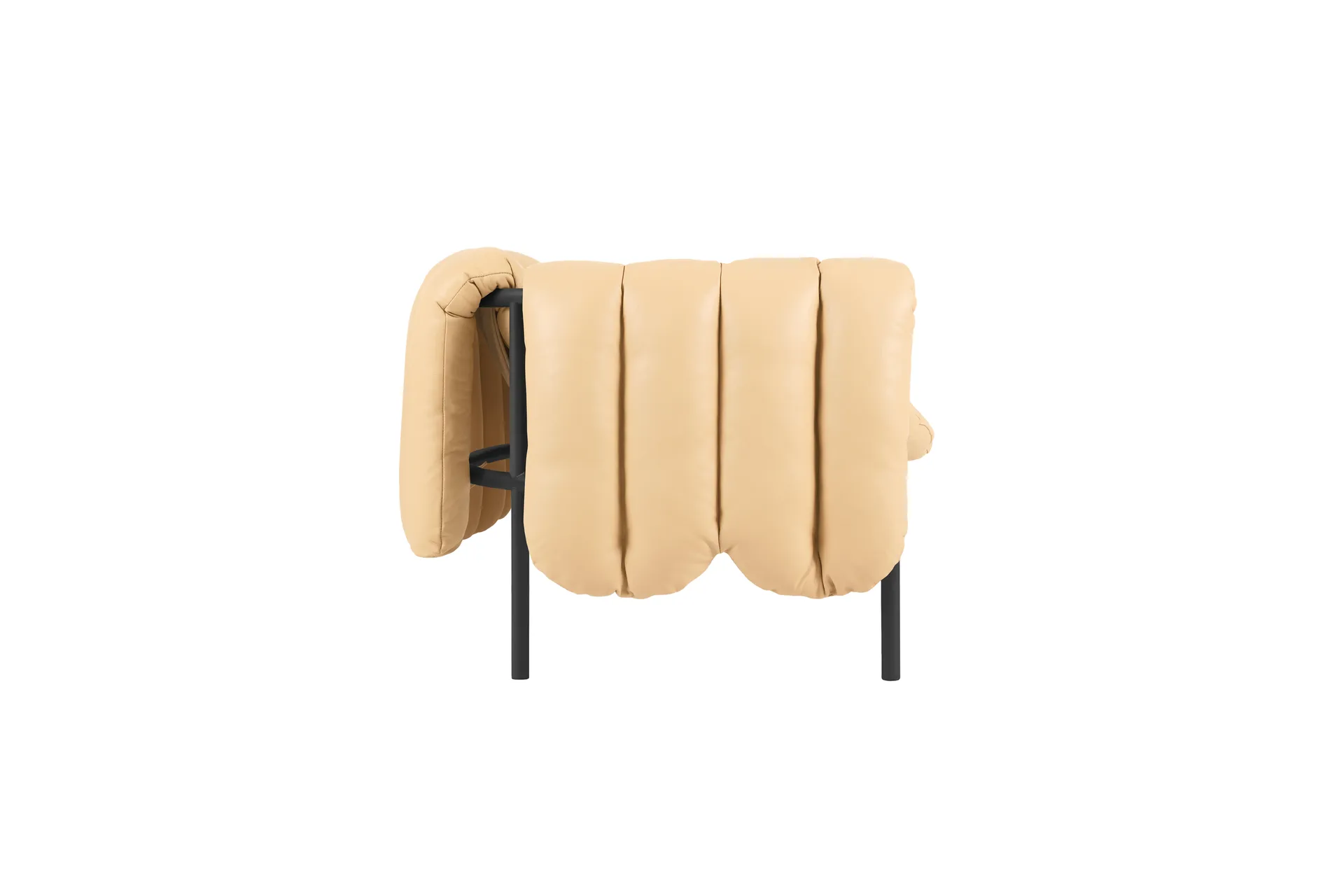 Puffy 2,5-sits soffa 205 cm, Sand leather-black grey Hem