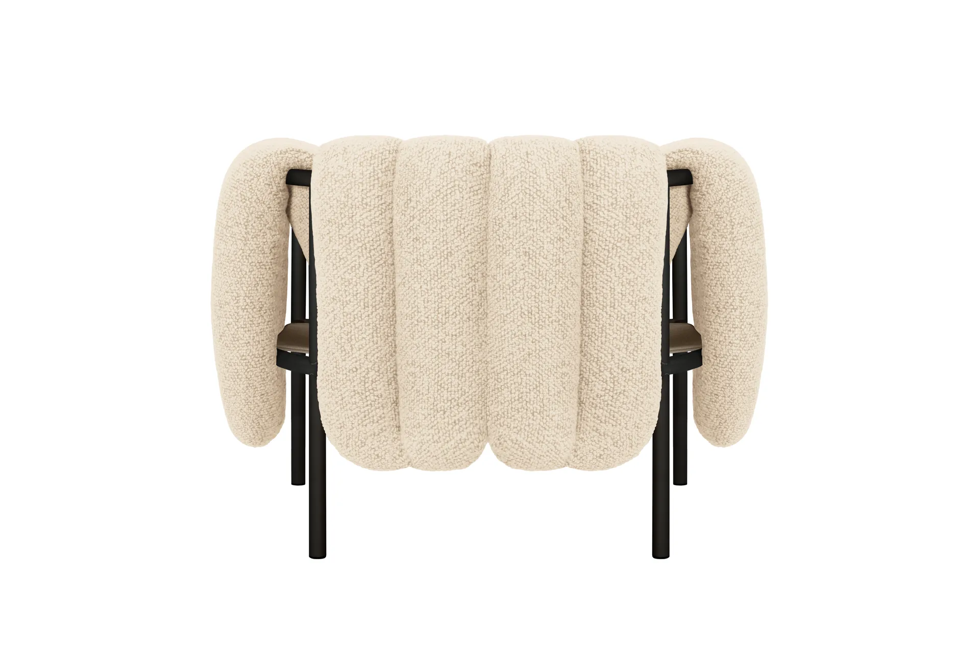 Puffy loungefåtölj, Eggshell-black grey Hem