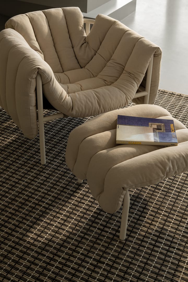 Puffy loungefåtölj + ottoman, Sawdust-cream Hem