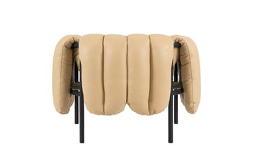 Puffy loungefåtölj - Sand leather-black grey - Hem