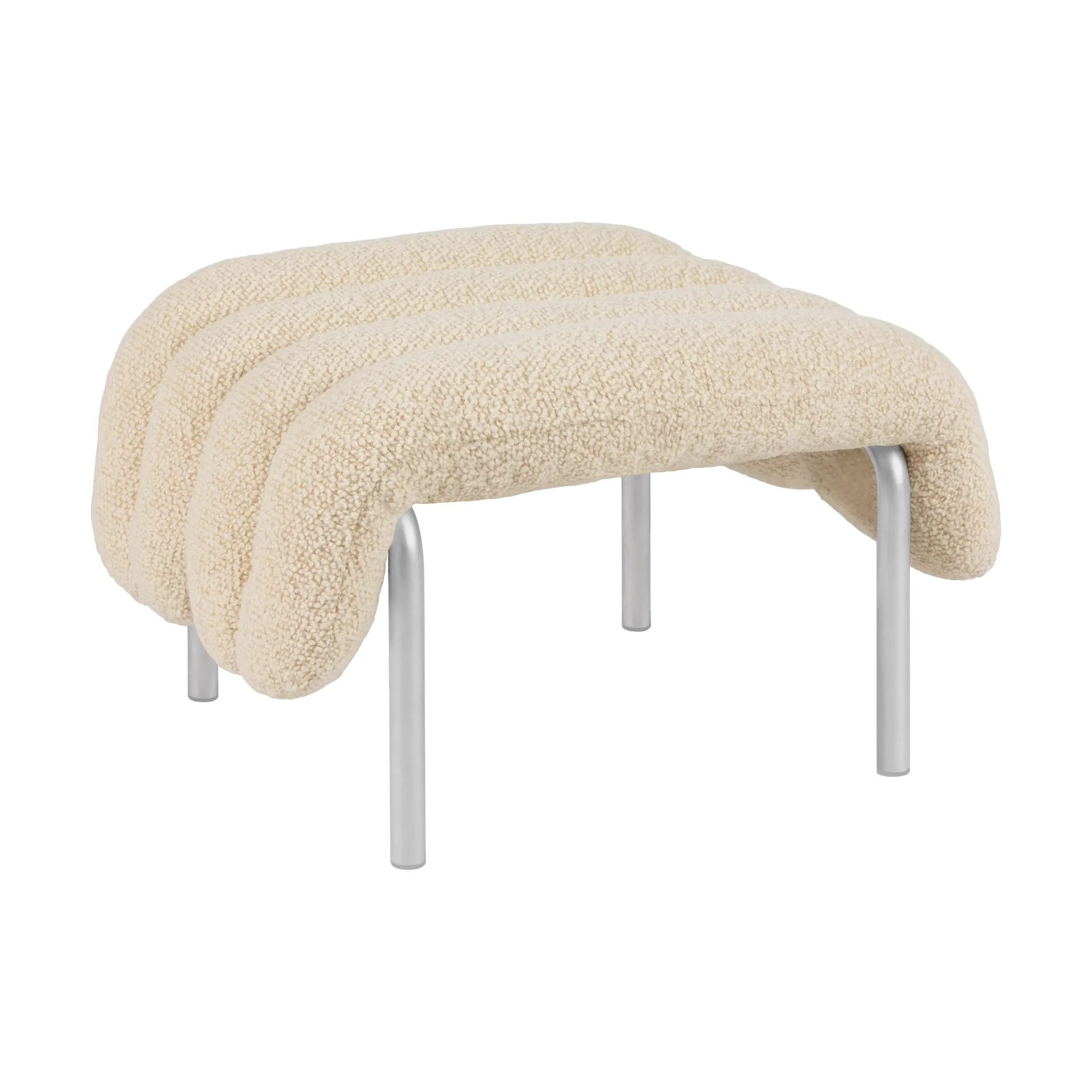 Puffy ottoman 58x67 cm, Eggshell-rostfritt stål Hem