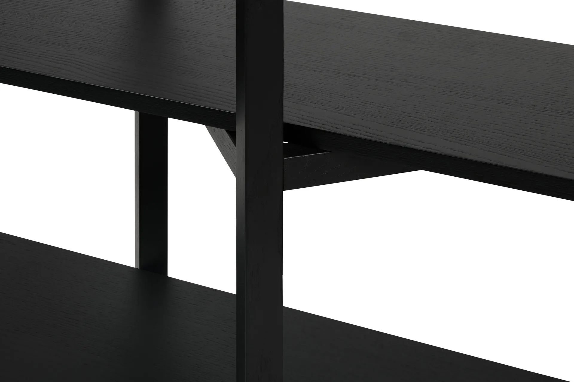 Zig Zag hylla Media 194x57 cm, Black Hem