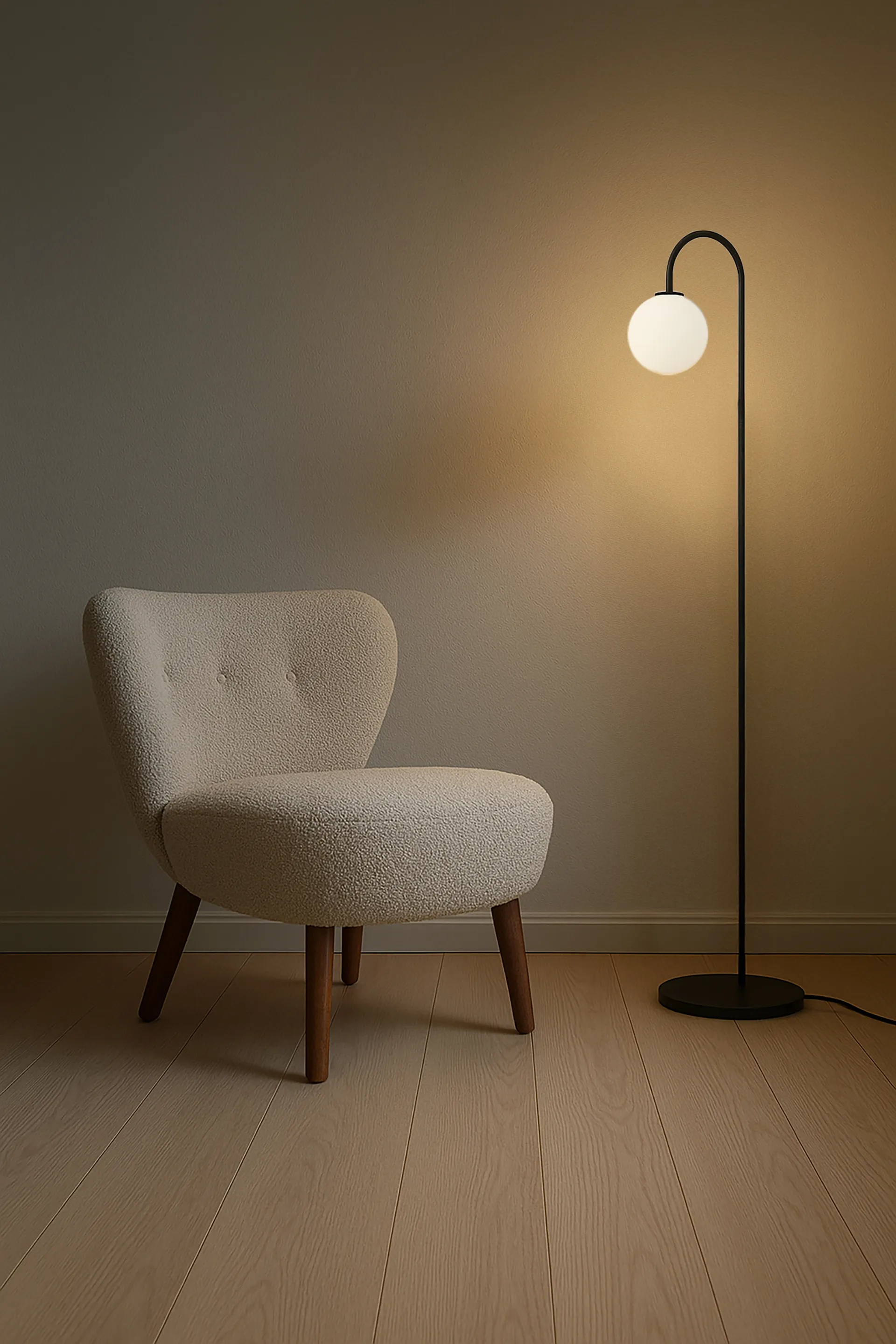 Ballon golvlampa 137 cm, Svart Herstal