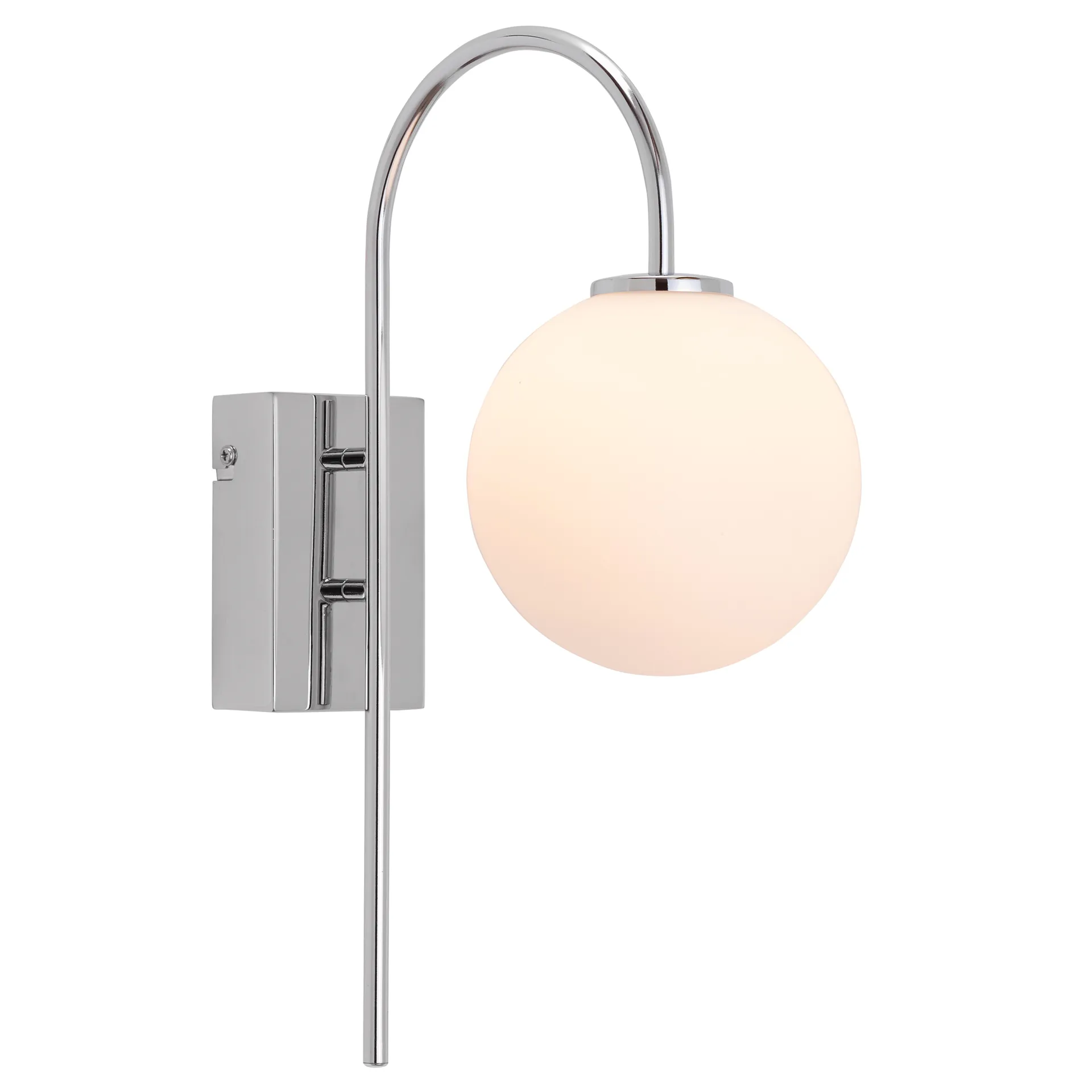 Ballon vägglampa, krom Herstal