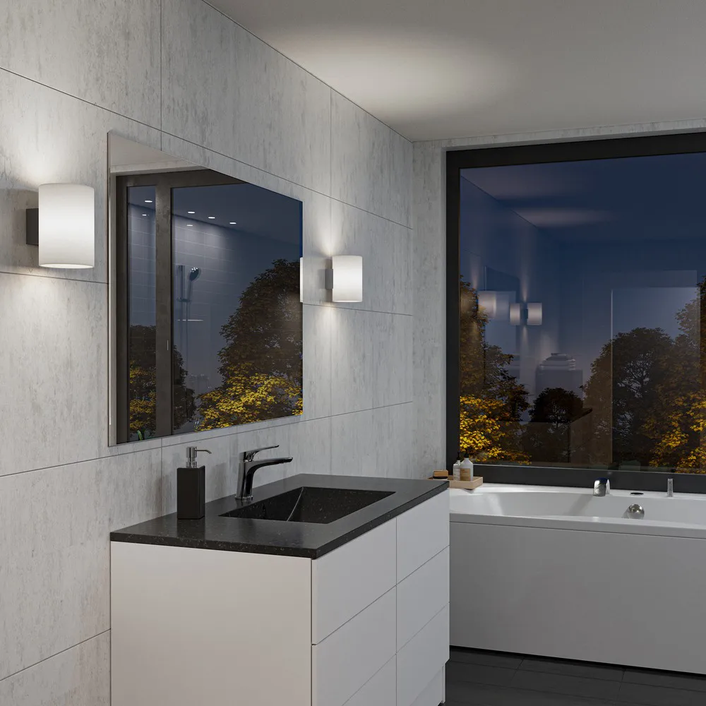 Evoke vägglampa large, Antracit-opalglas Herstal