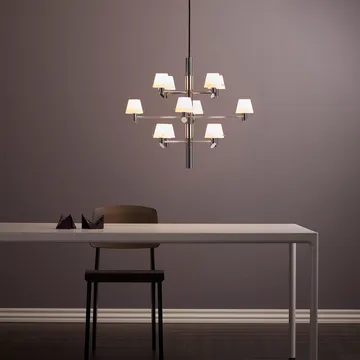 Gil krona 12 ljuskrona - Krom-opal glas - Herstal