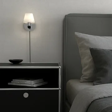 Gil vägglampa - Krom-opal glas - Herstal