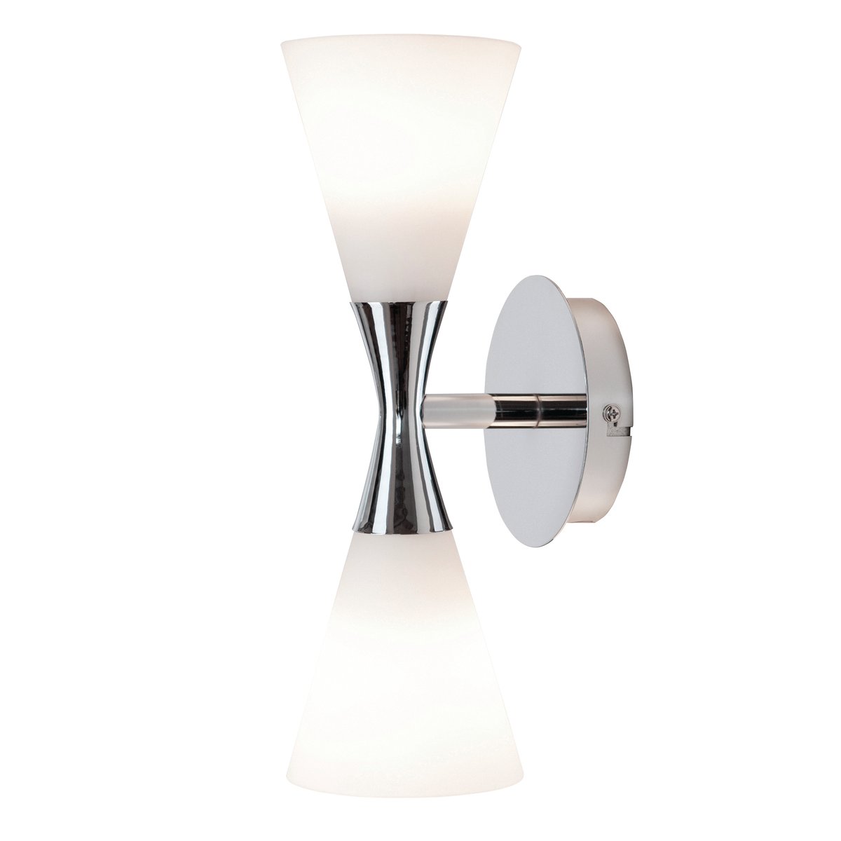 Herstal Harlekin duo vägglampa krom-vit | Skandinavisk Design | Vägglampor | Silverfärgad