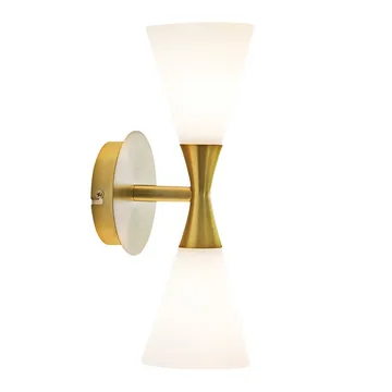 Harlekin duo vägglampa - mässing-vit - Herstal