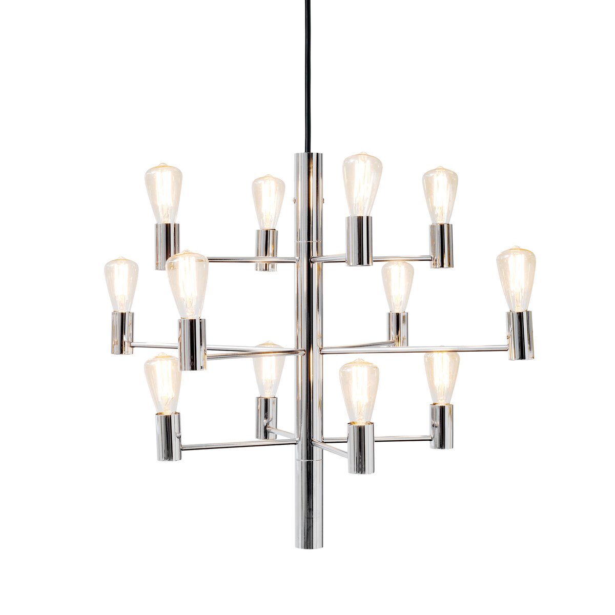 Herstal Manola 12 ljuskrona krom | Skandinavisk Design | Taklampor & Pendlar | Silverfärgad