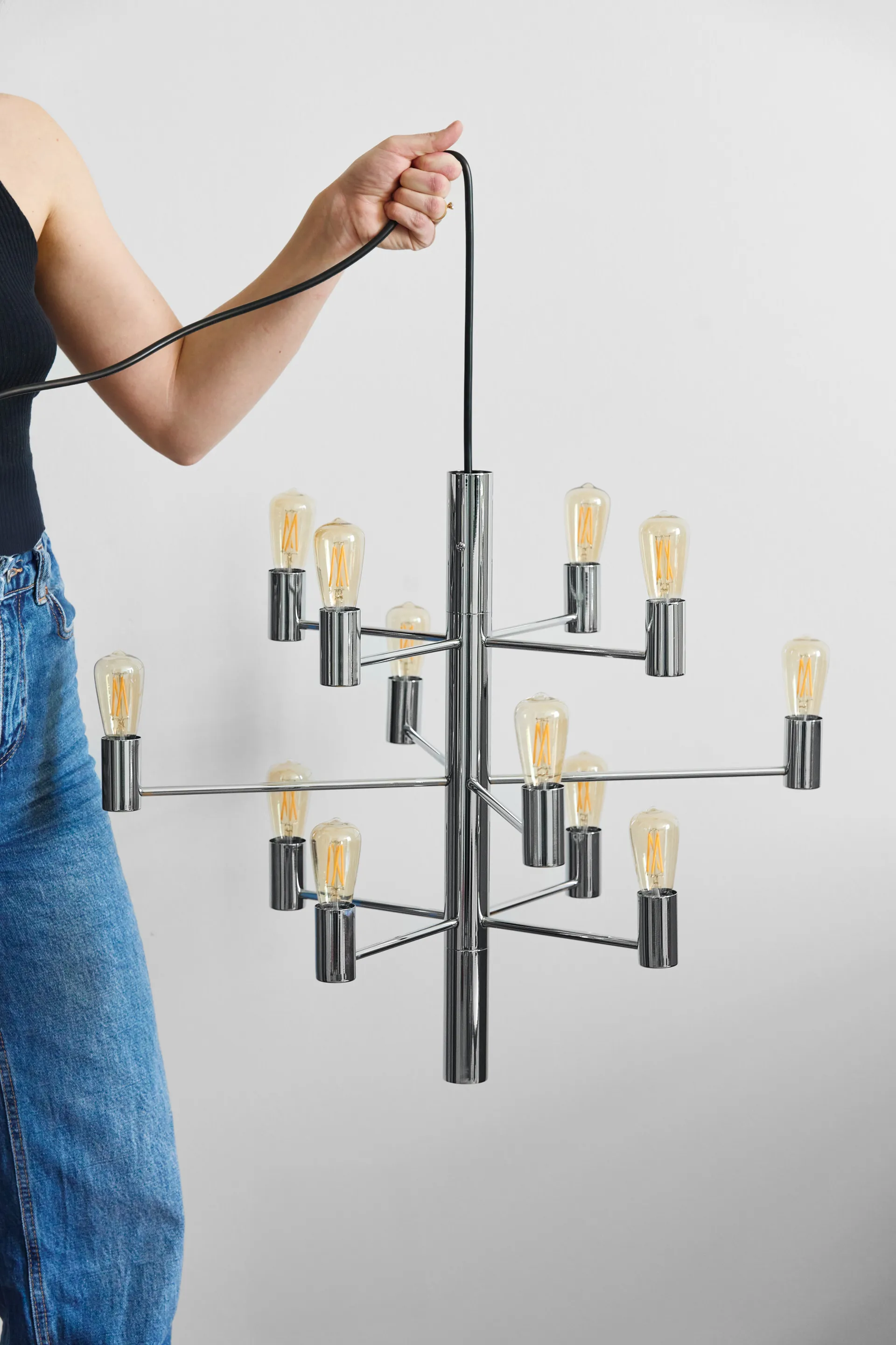 Manola 12 ljuskrona, krom Herstal