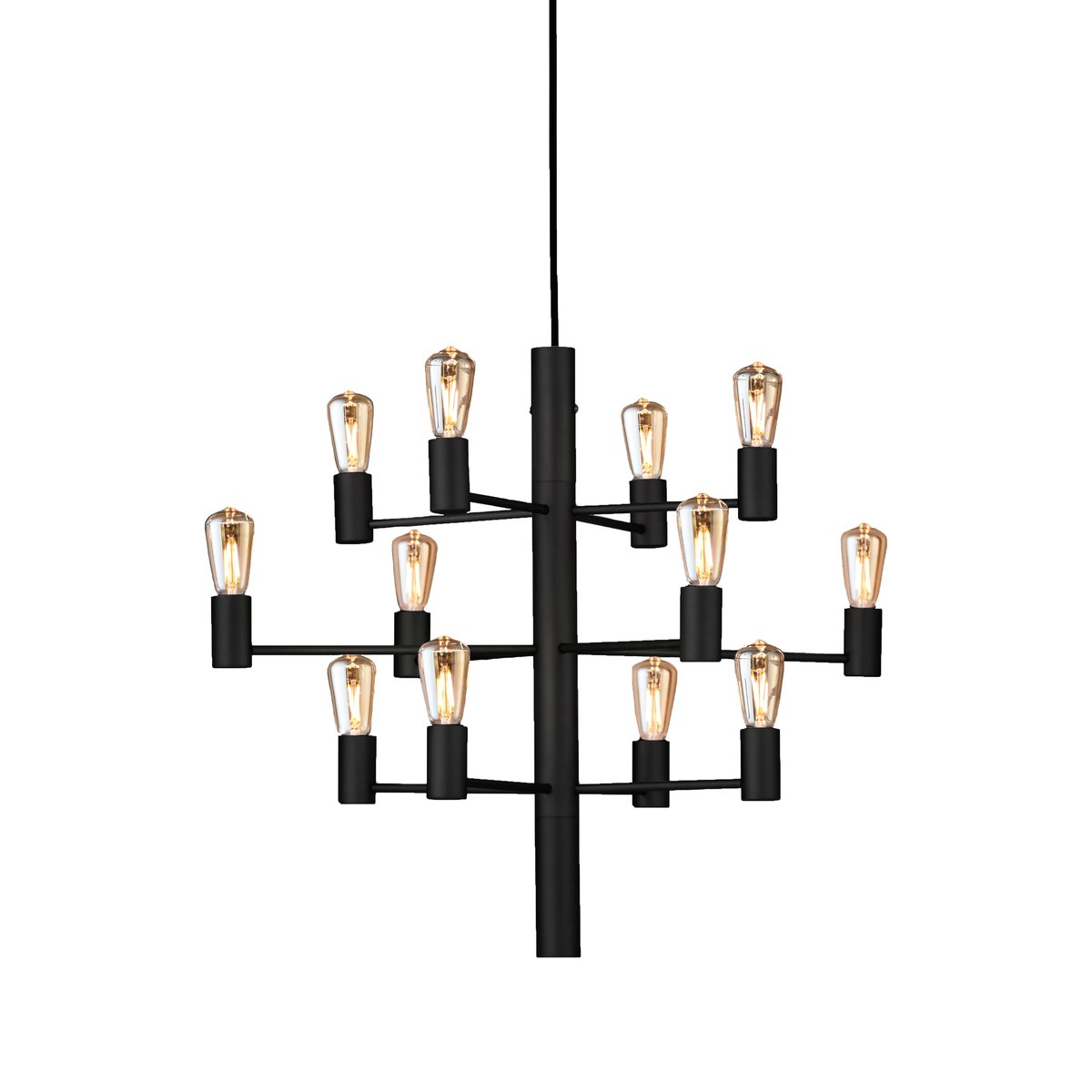 Herstal Manola 12 ljuskrona svart | Skandinavisk Design | Taklampor & Pendlar | Svart