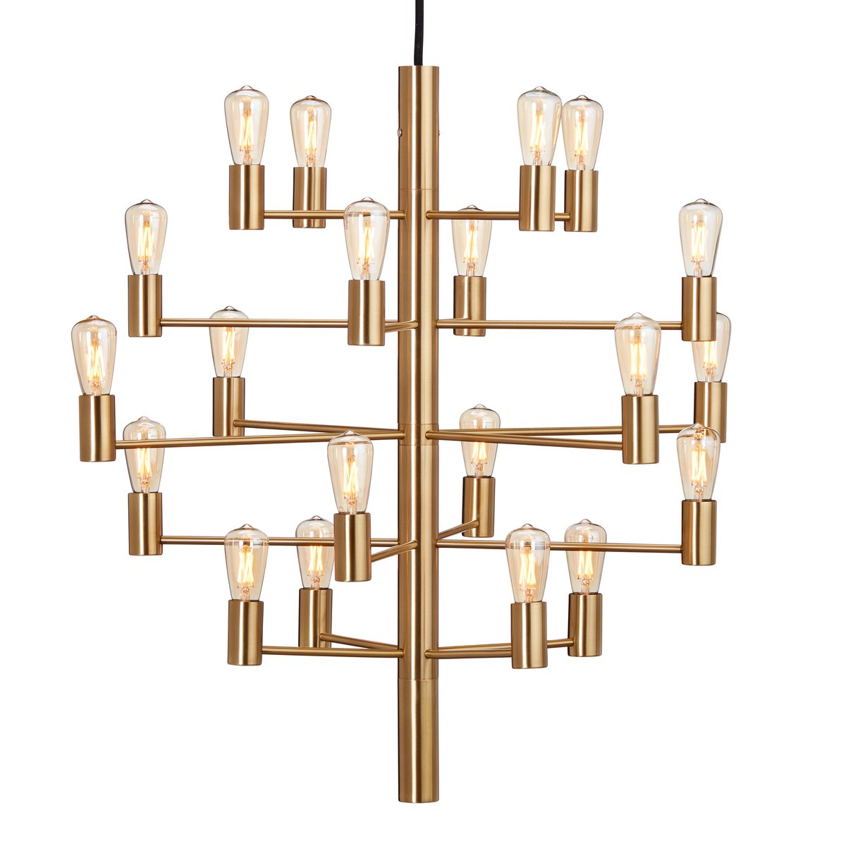 Herstal Manola 20 ljuskrona Satin brass | Skandinavisk Design | Taklampor & Pendlar | Guldfärgad