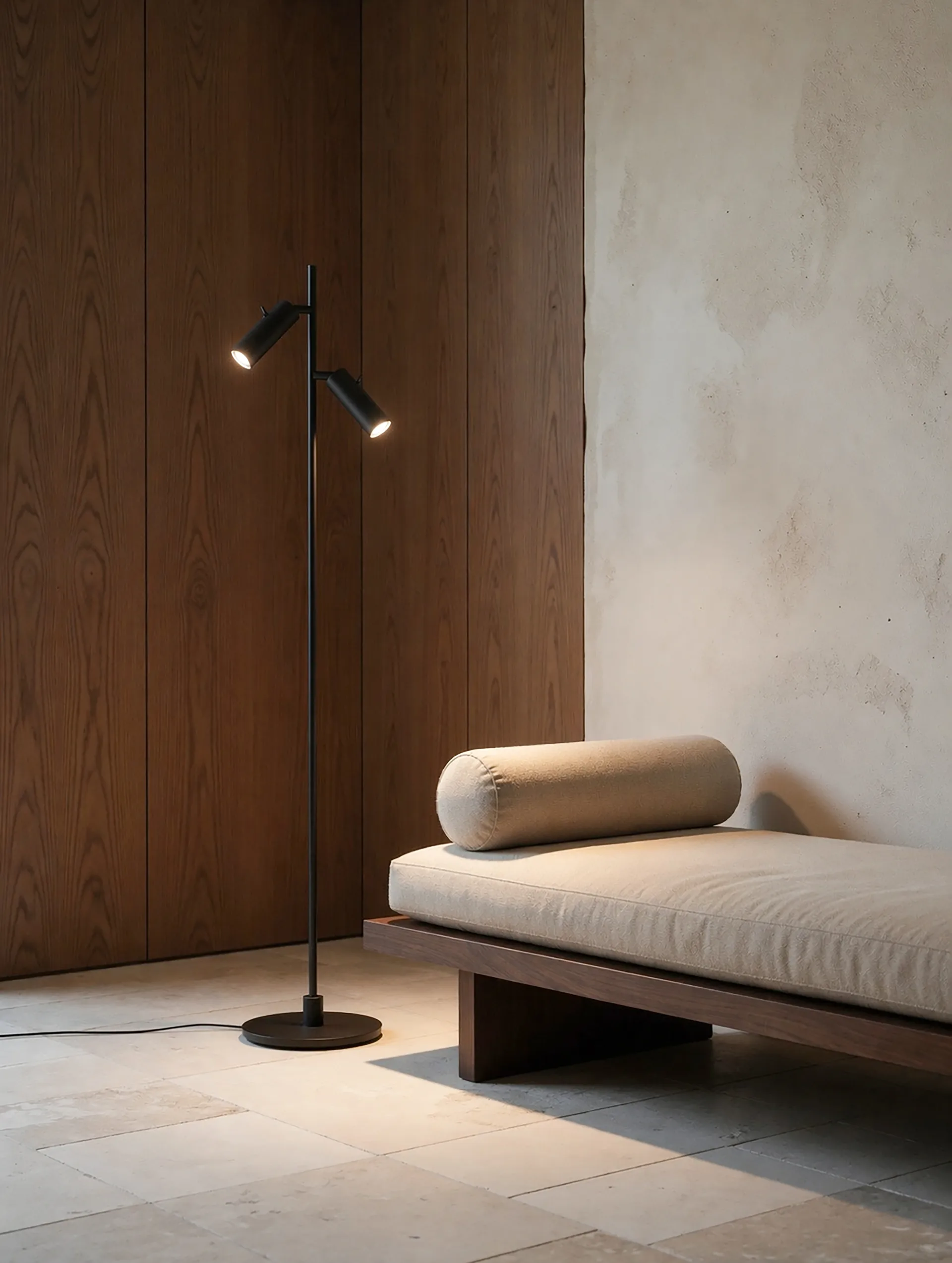Pipeline golvlampa, Mattsvart, dubbel Herstal