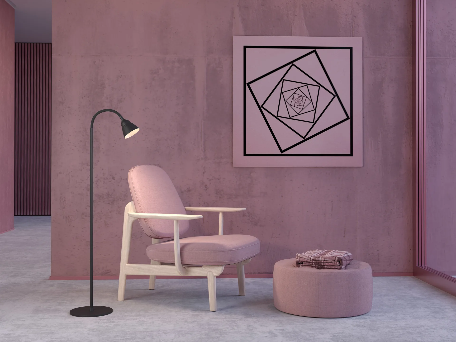 Relief golvlampa 10W, Mattsvart-gråbeige Herstal