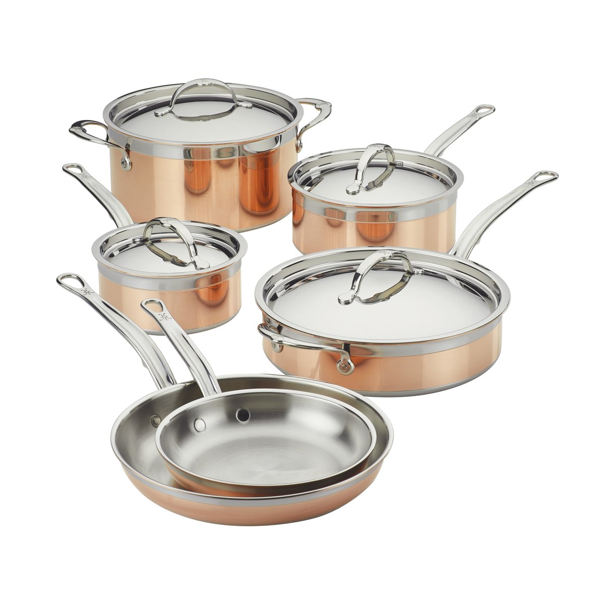 Hestan Copperbond gryt- och stekpanneset 10 delar | Skandinavisk Design | Grytset & Kastrullset | Brun