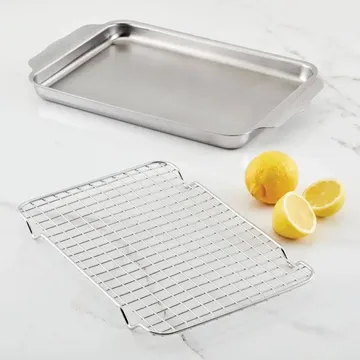 Hestan OvenBond kvartspanna med ugnsgaller - Rostfritt stål, 24x39 cm - Hestan
