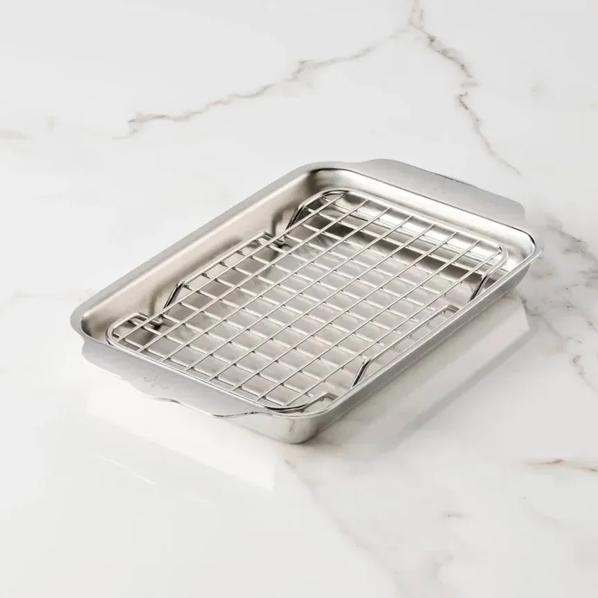 Hestan Ovenbond ugnsplåt med avsvalningsgaller, Rostfritt stål, 16,8x28,8 cm Hestan