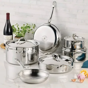 Hestan ProBond Luxe gryt- och stekpanneset - Rostfritt stål, 10 delar - Hestan