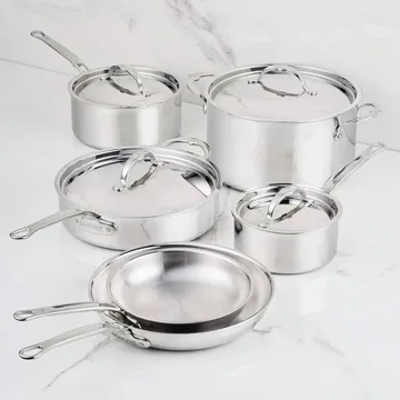 Hestan ProBond Luxe gryt- och stekpanneset - Rostfritt stål, 10 delar - Hestan