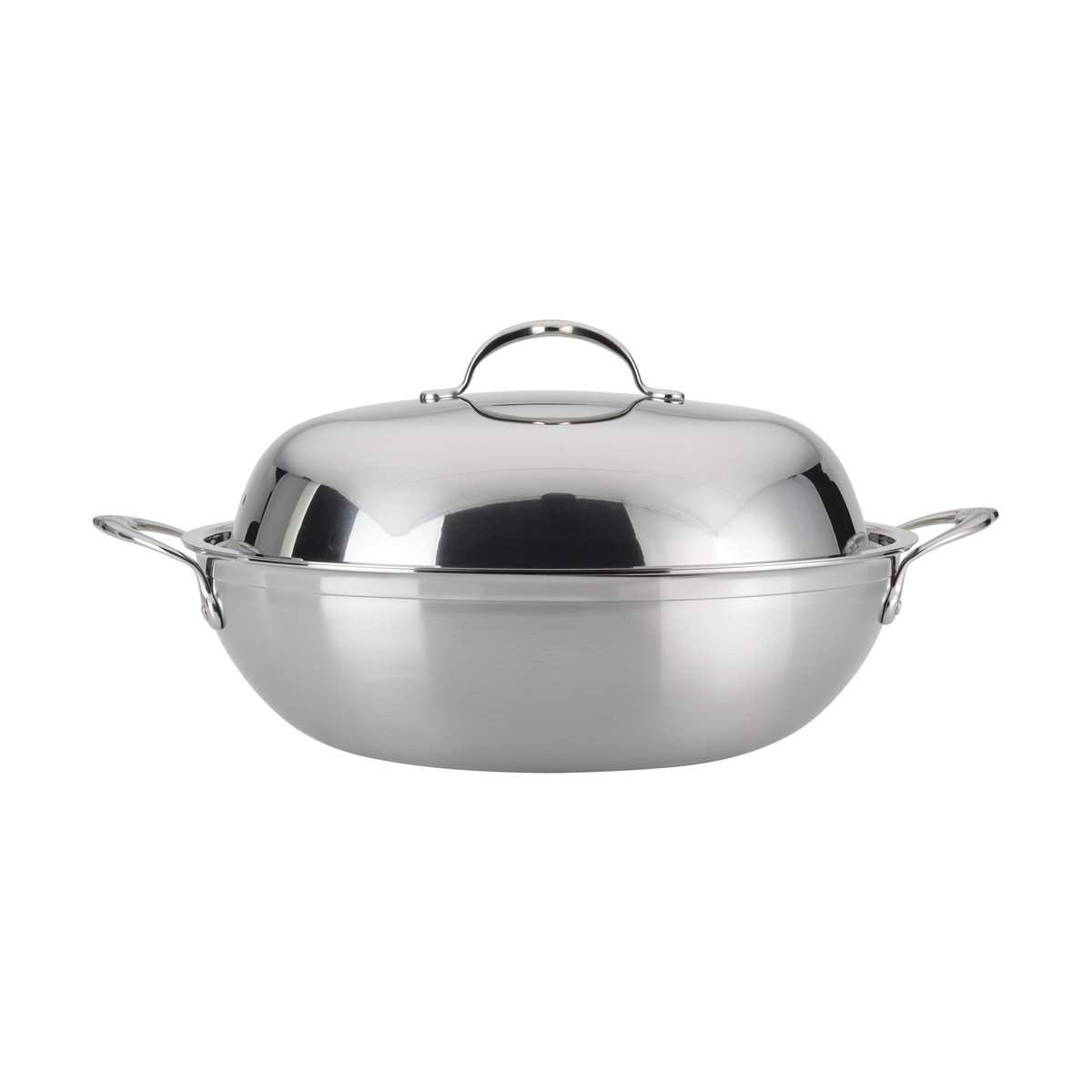 Hestan Probond wok med lock 36 cm Rostfritt stål | Skandinavisk Design | Stekpannor | Silverfärgad