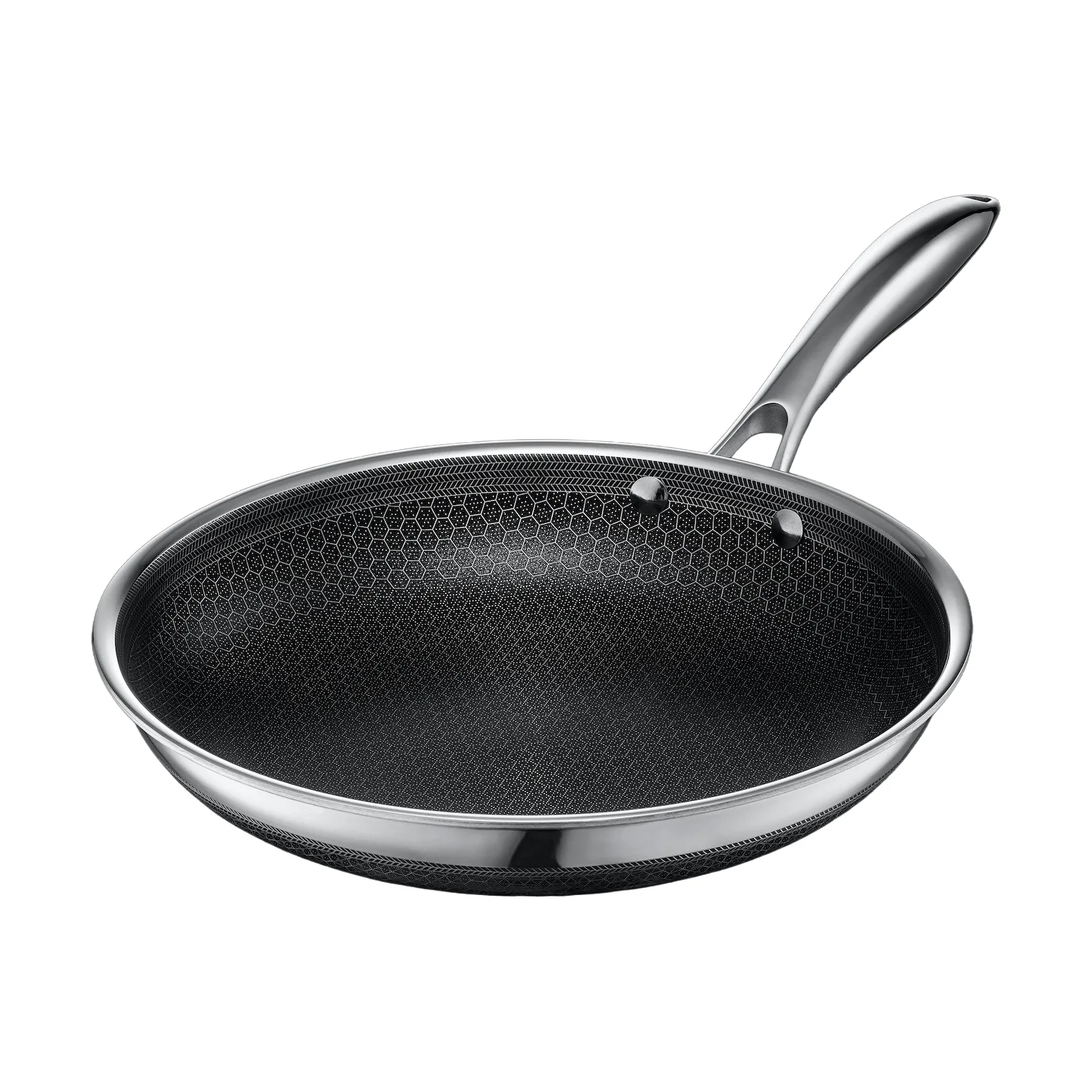 Hexclad Hybrid stekpanna 26 cm, Rostfritt stål-svart Hexclad