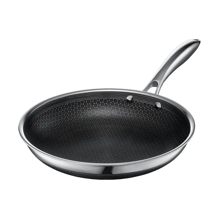 Hexclad Hybrid stekpanna 26 cm - Rostfritt stål-svart - Hexclad