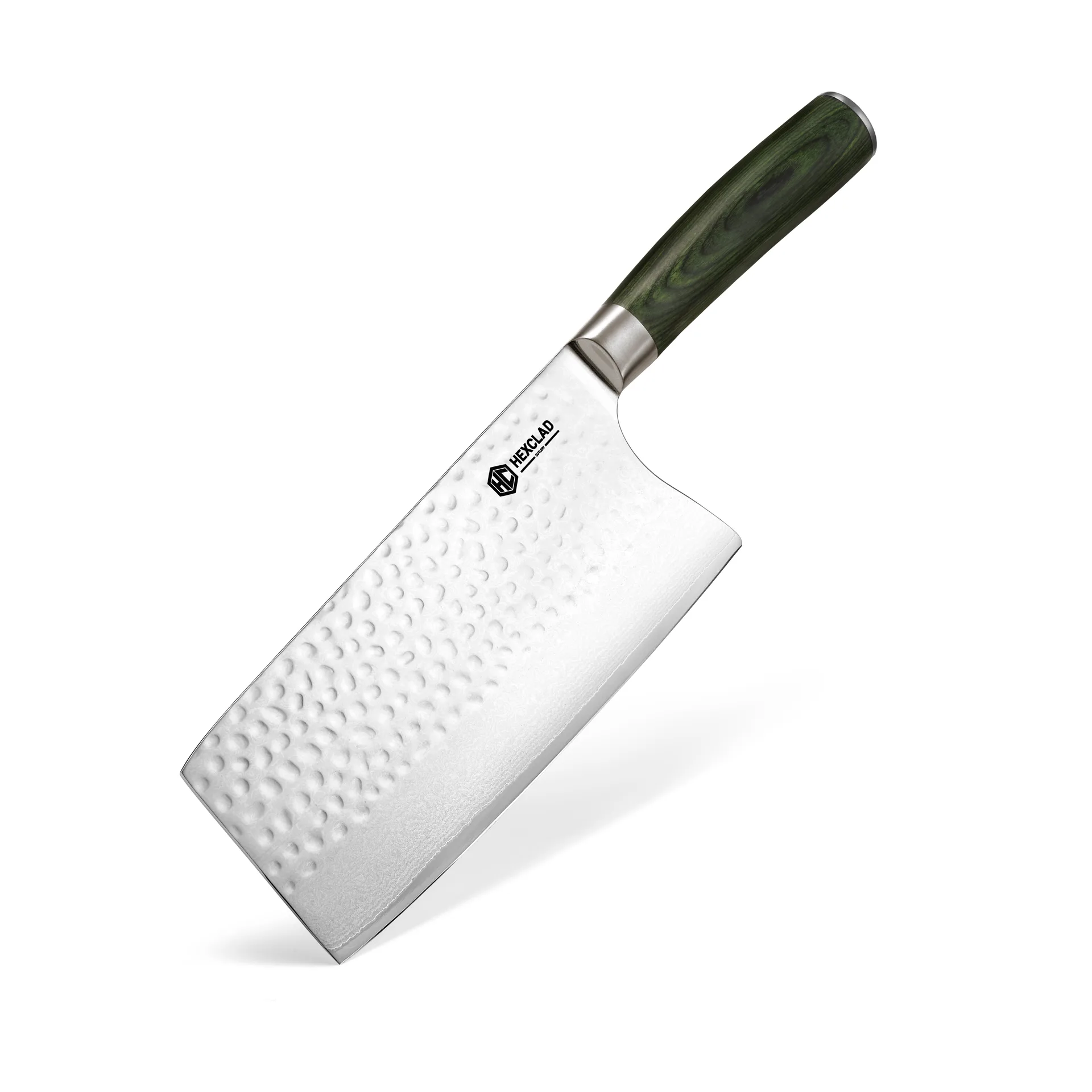 Hexclad kinesisk kockkniv damaskus 18 cm, Silver Hexclad