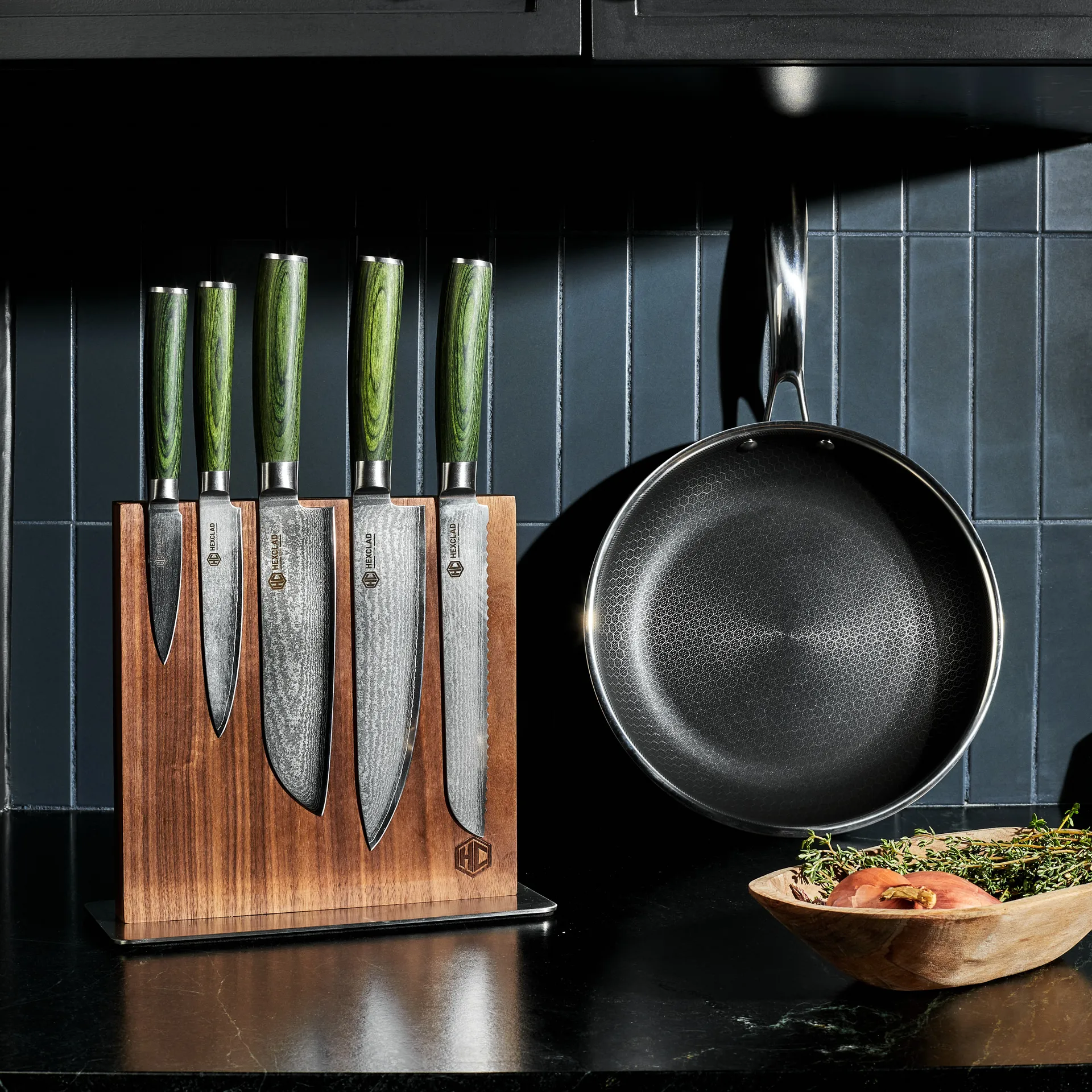 Hexclad knivblock, Valnöt Hexclad