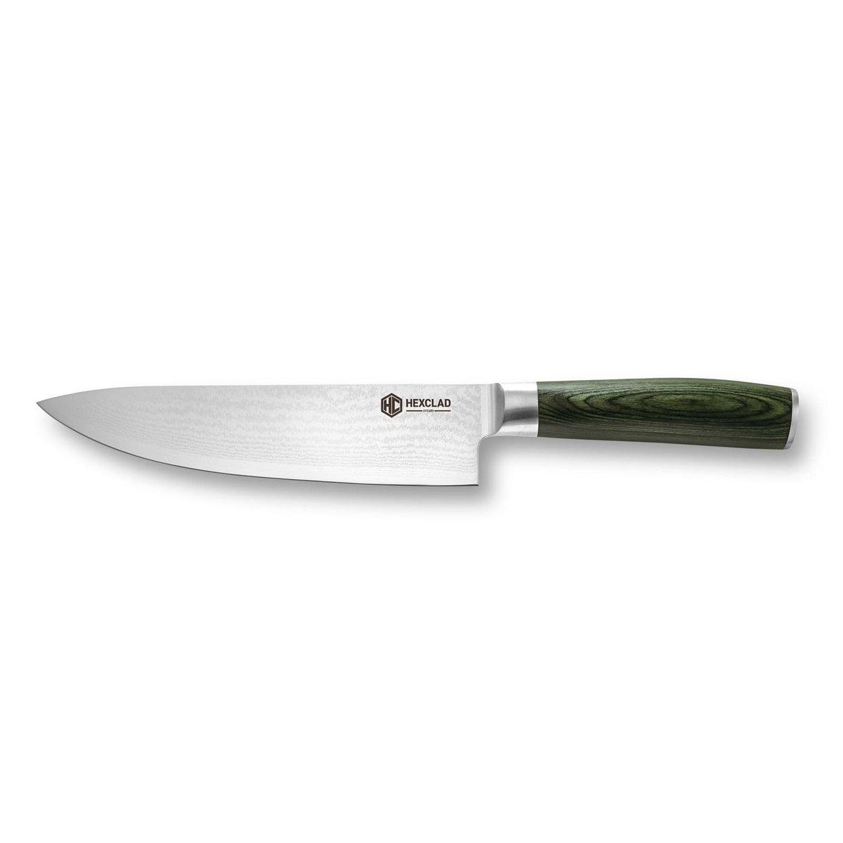 Hexclad kockkniv 67-lager Damaskus 20 cm Grön | Skandinavisk Design | Kockknivar | Grön