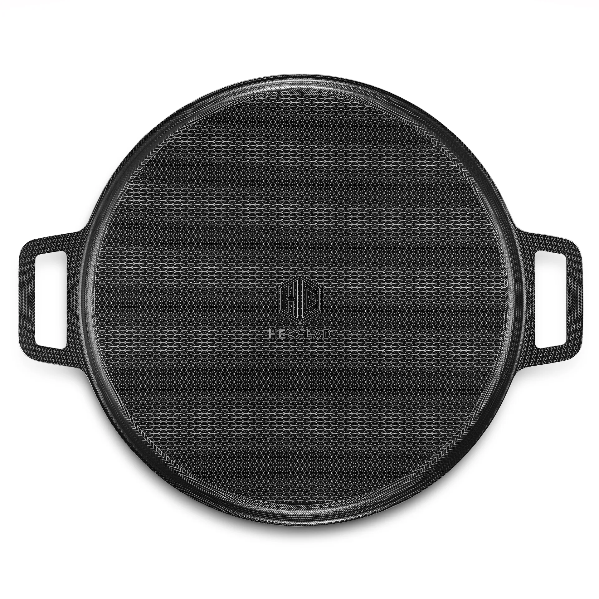 Hexclad pizzastål rund hybrid Ø35 cm, Rostfritt stål-svart Hexclad