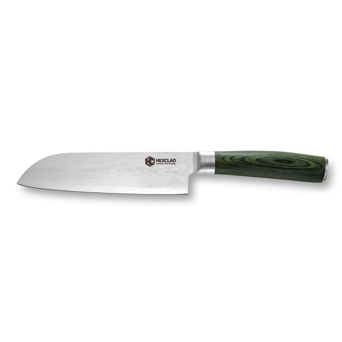 Hexclad Hexclad Santoku 67-lager Damaskus 18 cm Grön