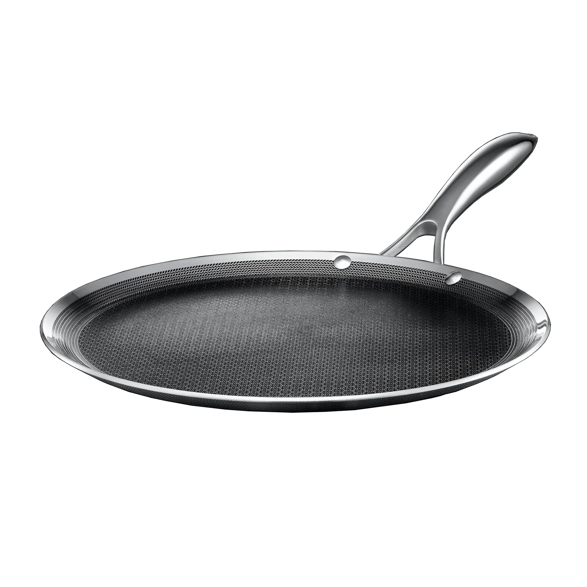 Hexclad stekhäll hybrid Ø30 cm, Rostfritt stål-svart Hexclad