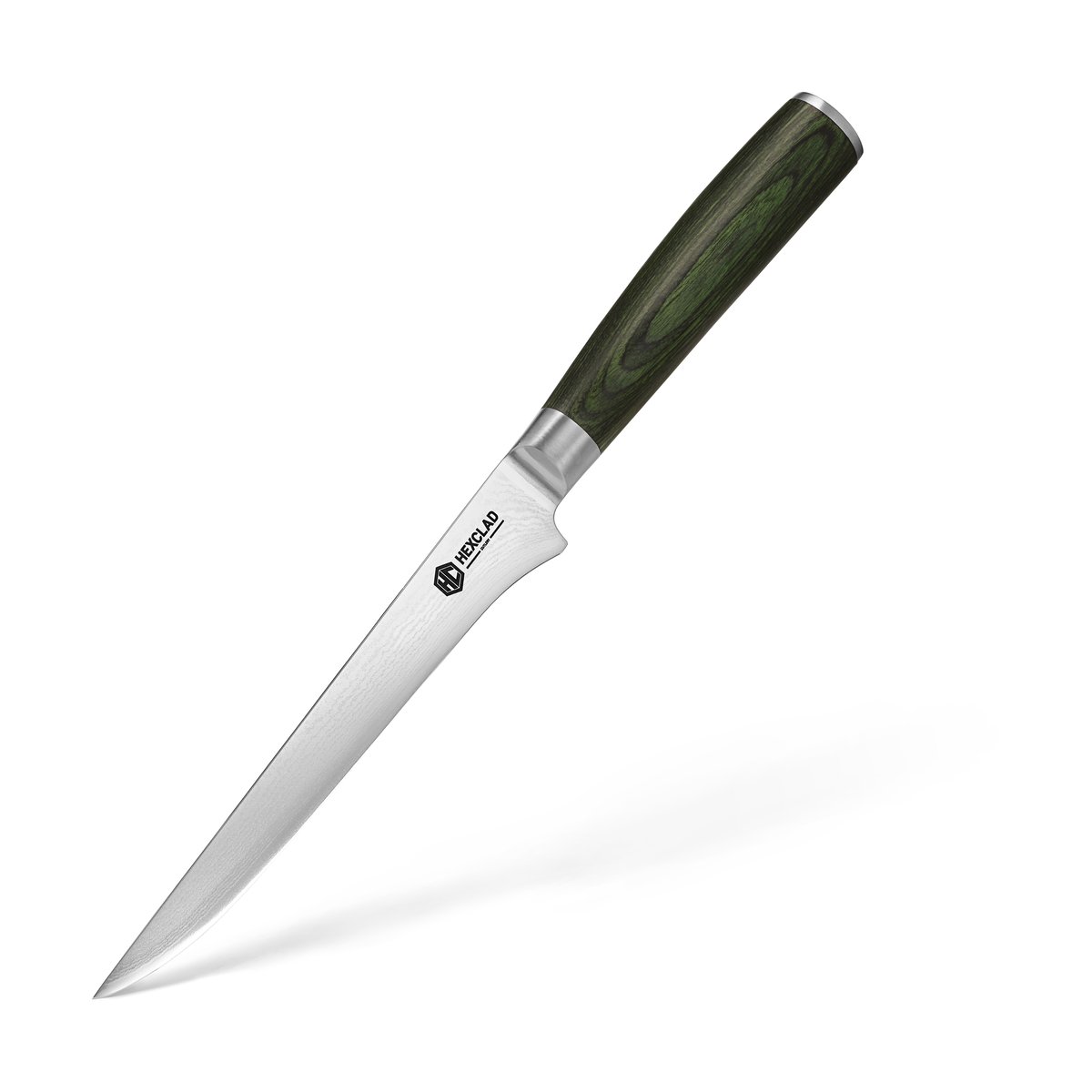 Hexclad urbeningskniv damaskus 15 cm Silver | Skandinavisk Design | Urbeningsknivar | Silverfärgad