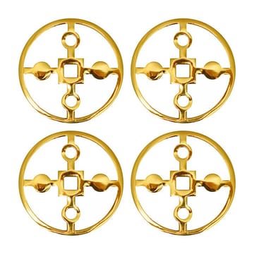 Anima Gemella glasunderlägg 4-pack - Solid mässing - Hilke Collection