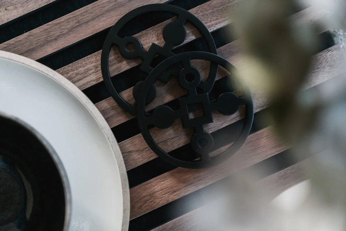 Anima Gemella glasunderlägg 4-pack, Svart Hilke Collection