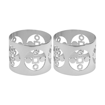Anima Gemella servettring 2-pack - Förnicklad mässing - Hilke Collection