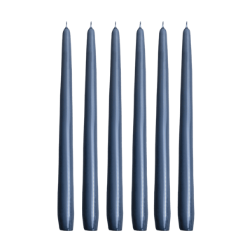 Herrgårdsljus 30 cm 6-pack - Blågrå - Hilke Collection