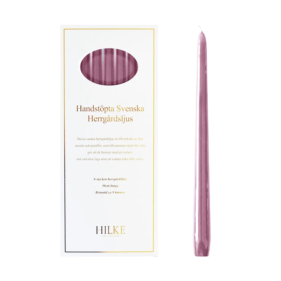 Herrgårdsljus 30 cm 6-pack, Gammelrosa Hilke Collection