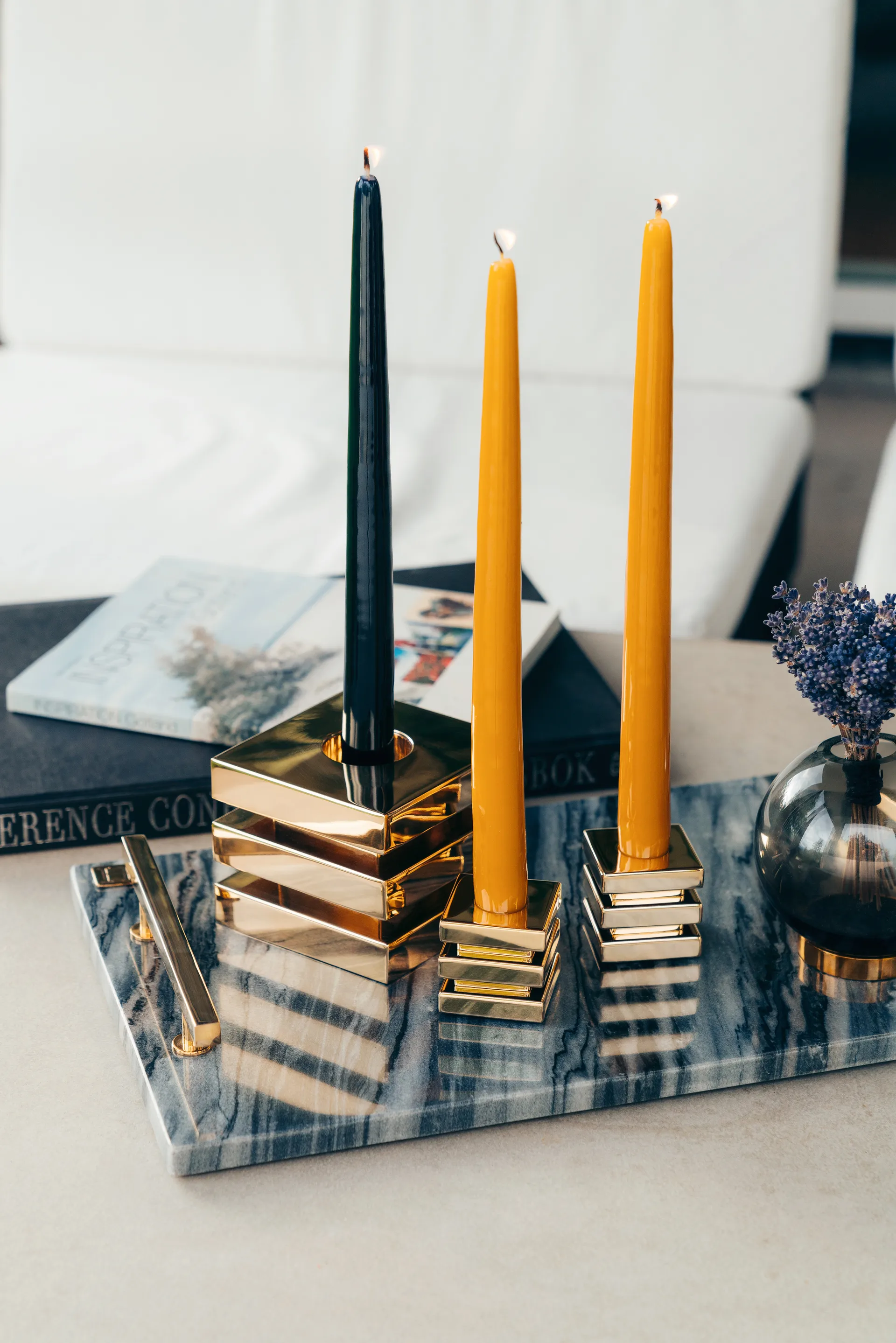 Herrgårdsljus 30 cm 6-pack, Senapsgul Hilke Collection