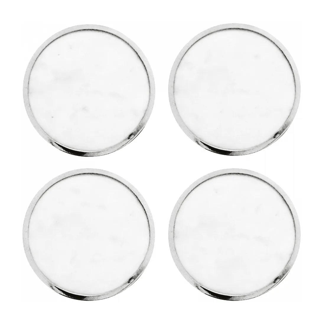 Hilke Collection glasunderlägg 4-pack, Vit marmor-förnicklad mässing Hilke Collection