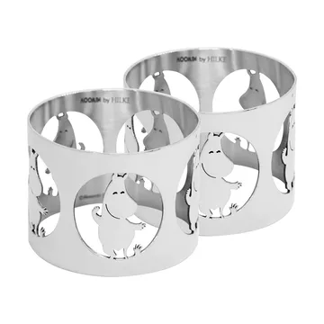 Hilke X Mumin servettring Mumintrollet 2-pack - Förnicklad mässing - Hilke Collection
