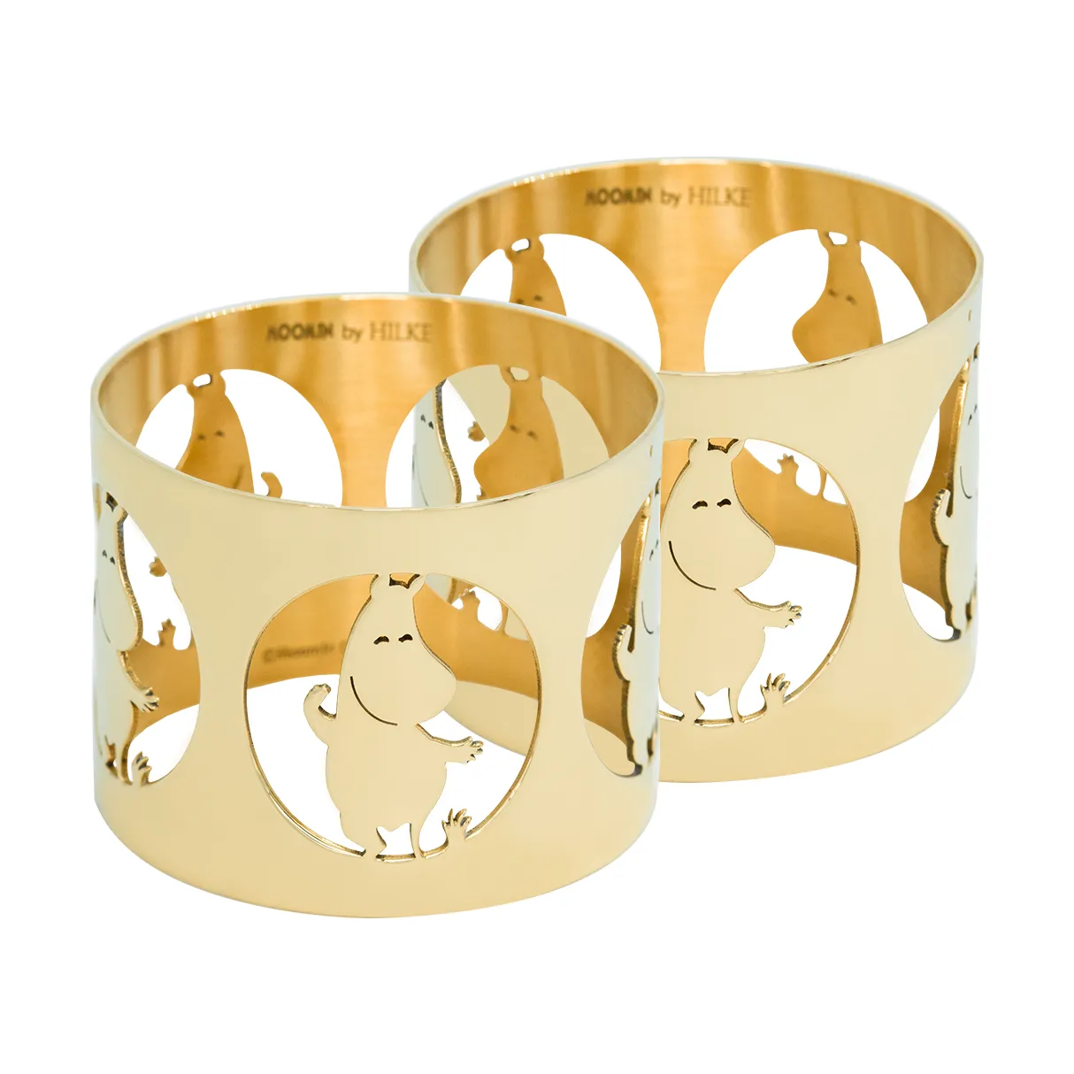 Hilke X Mumin servettring Mumintrollet 2-pack, Mässing Hilke Collection