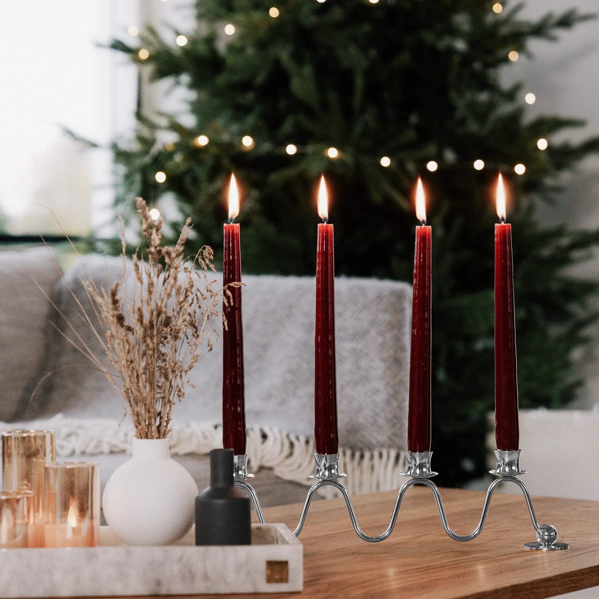 Lignano Sabbiadoro adventsljusstake, Förnicklad mässing Hilke Collection