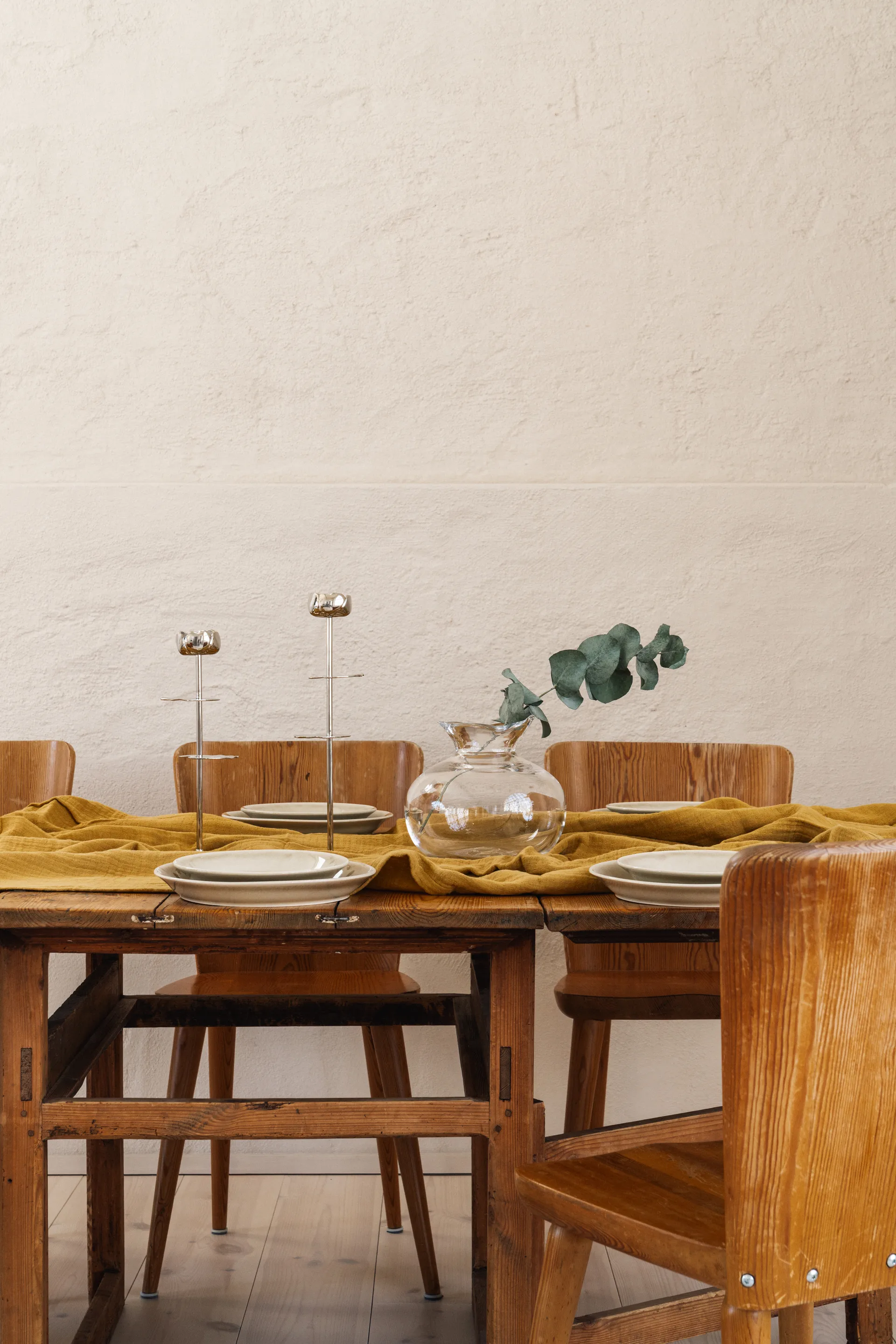 Ninfea Alta ljusstake 35 cm, Förnicklad mässing Hilke Collection