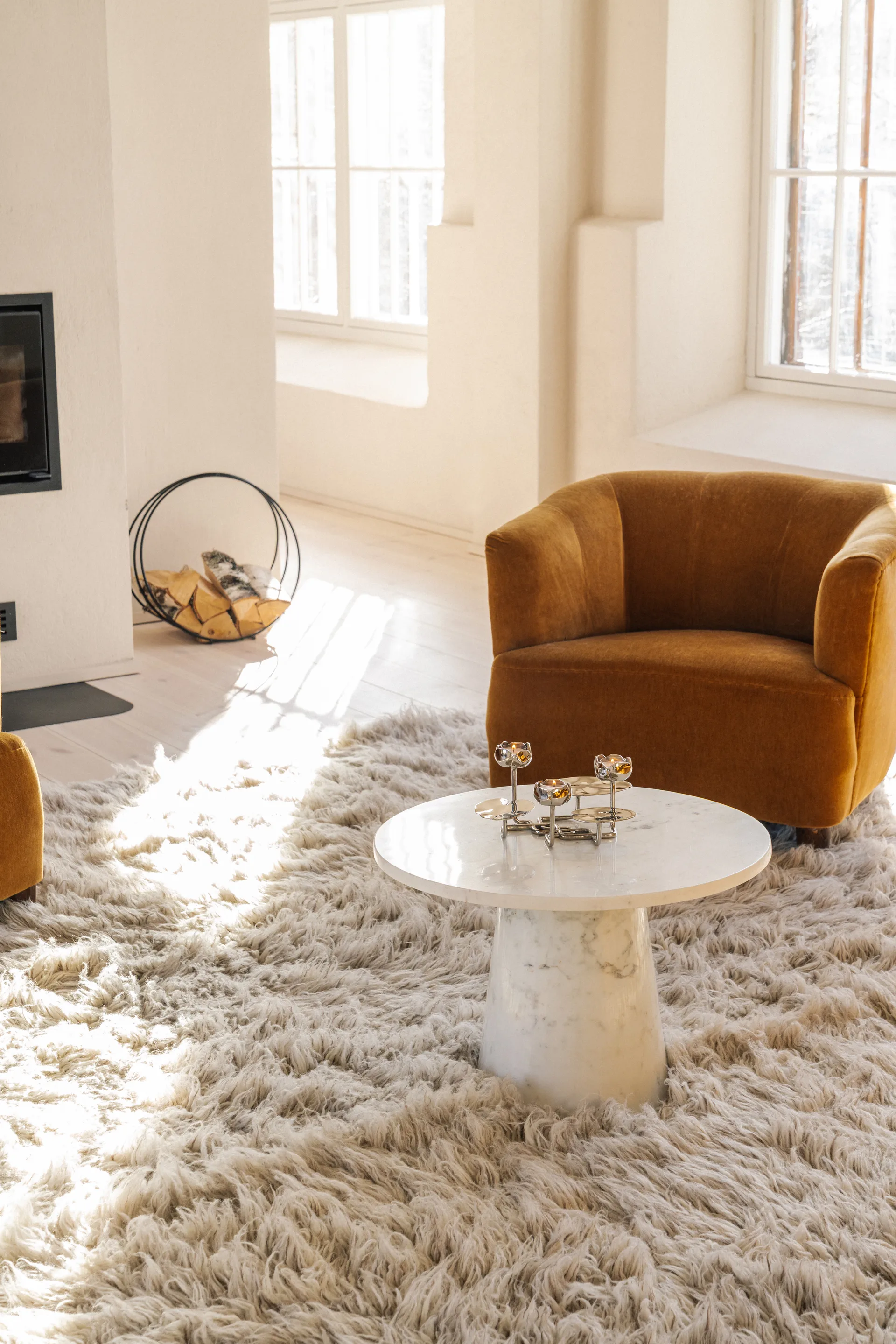 Ninfea grande ljusstake, Förnicklad mässing Hilke Collection