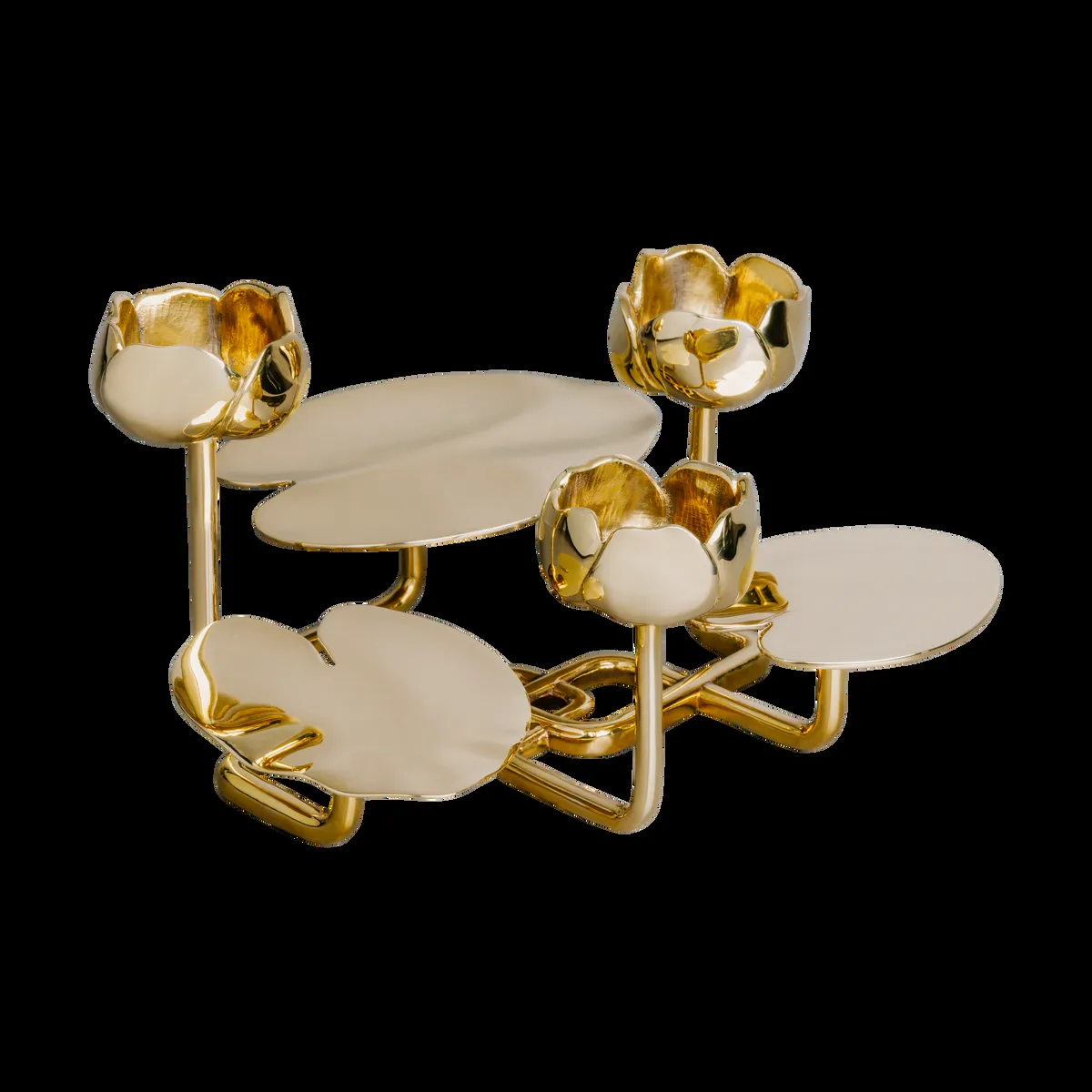 Hilke Collection Ninfea grande ljusstake Mässing