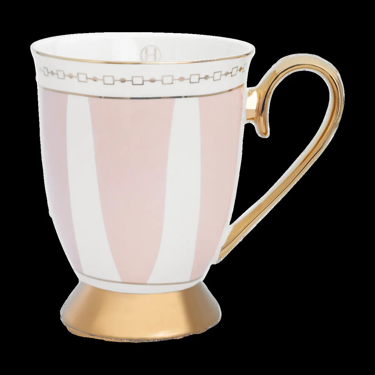 Hilke Collection Strisce Rosa mugg 28 cl Rosa-vit-guld