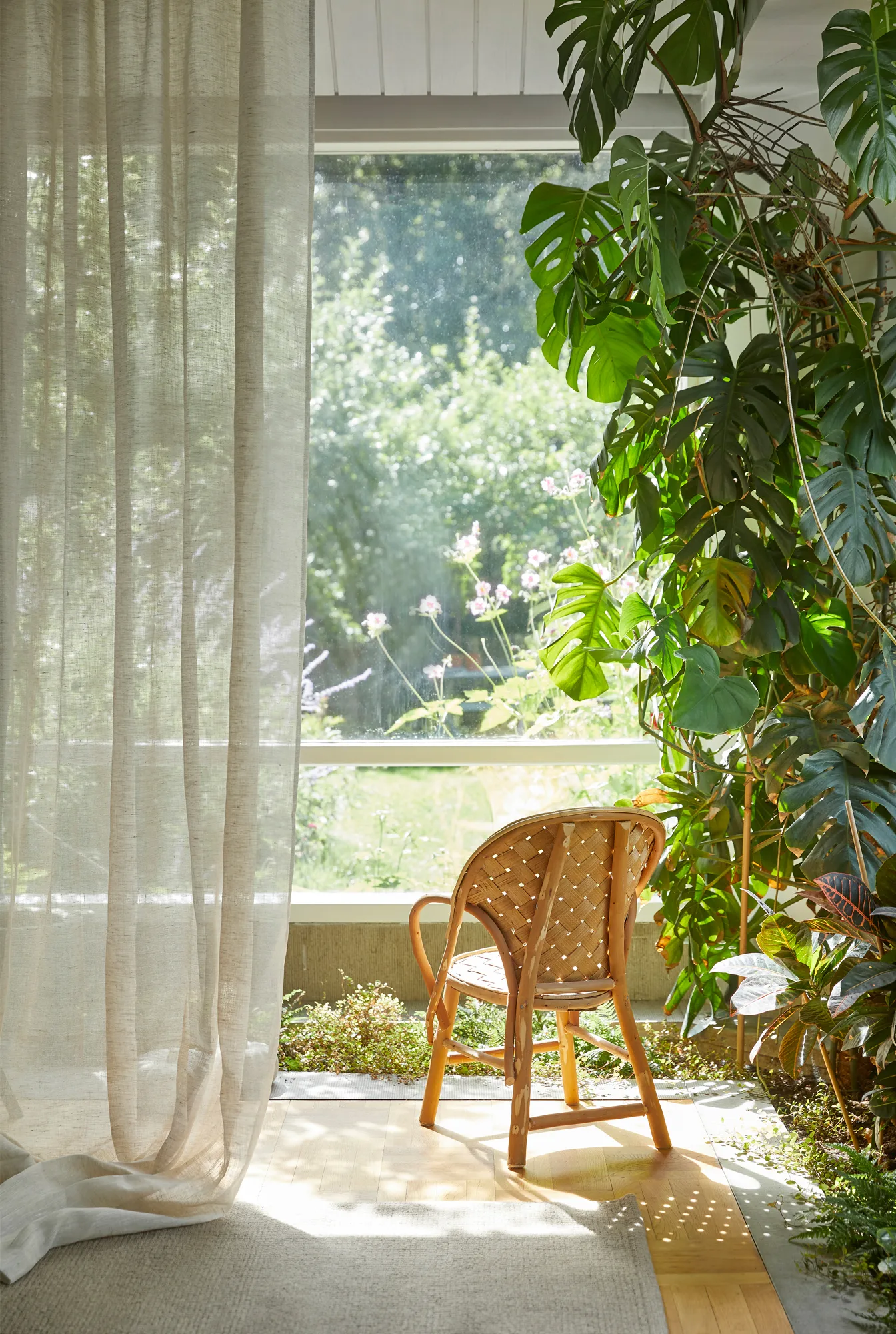 Dalsland gardin med veckband och kanal, Oatmeal Himla